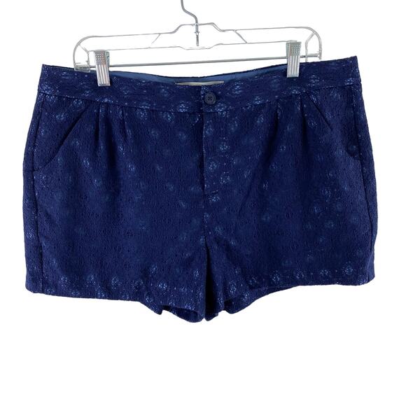 LC Lauren Conrad Navy Blue Lace High Rise Shorts Size 16 - Picture 1 of 9